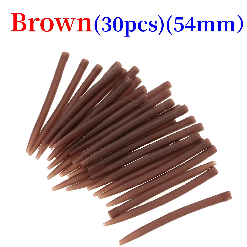 30/60Pcs Carp Fishing Hook Rubber Tip Tube Positioner Fishing anti Tangle Sleeve Swivels Connect Carp Terminal Fishing Tackle