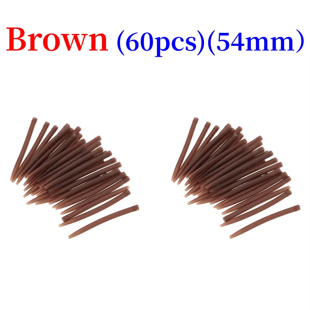 30/60Pcs Carp Fishing Hook Rubber Tip Tube Positioner Fishing anti Tangle Sleeve Swivels Connect Carp Terminal Fishing Tackle