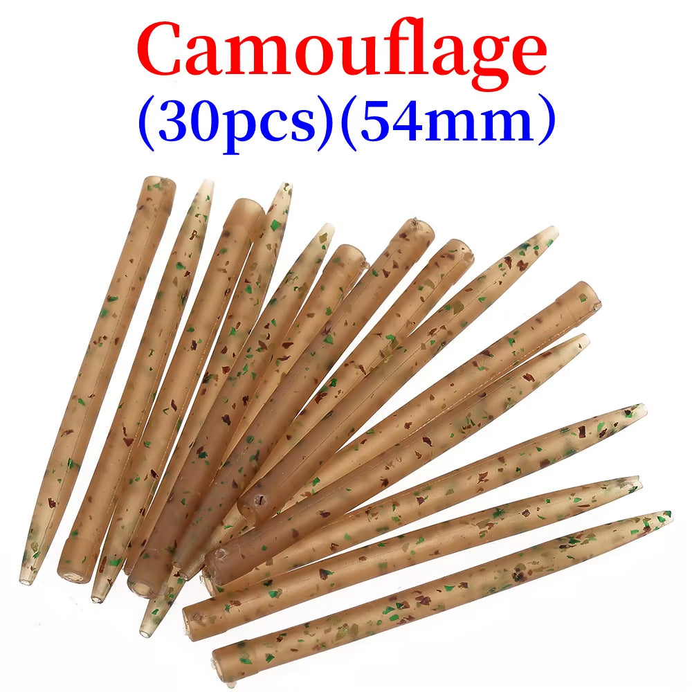 30/60Pcs Carp Fishing Hook Rubber Tip Tube Positioner Fishing anti Tangle Sleeve Swivels Connect Carp Terminal Fishing Tackle