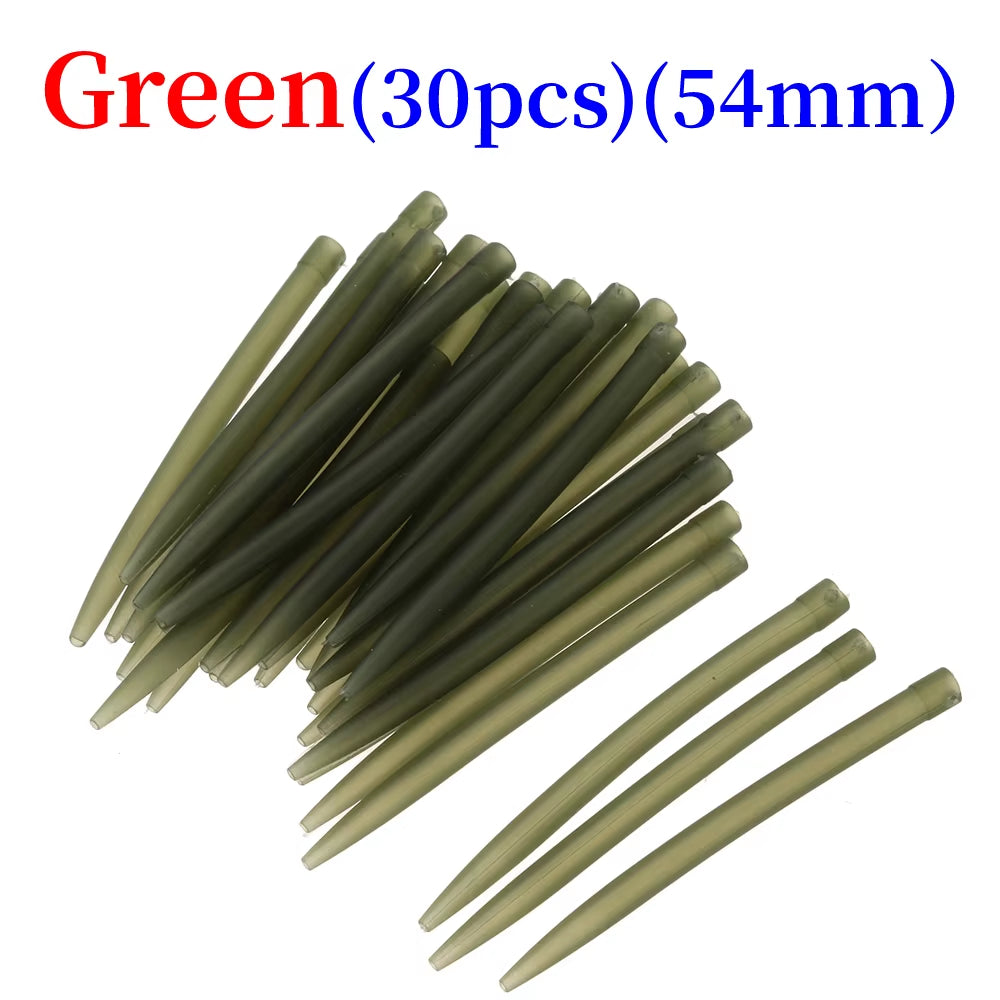 30/60Pcs Carp Fishing Hook Rubber Tip Tube Positioner Fishing anti Tangle Sleeve Swivels Connect Carp Terminal Fishing Tackle