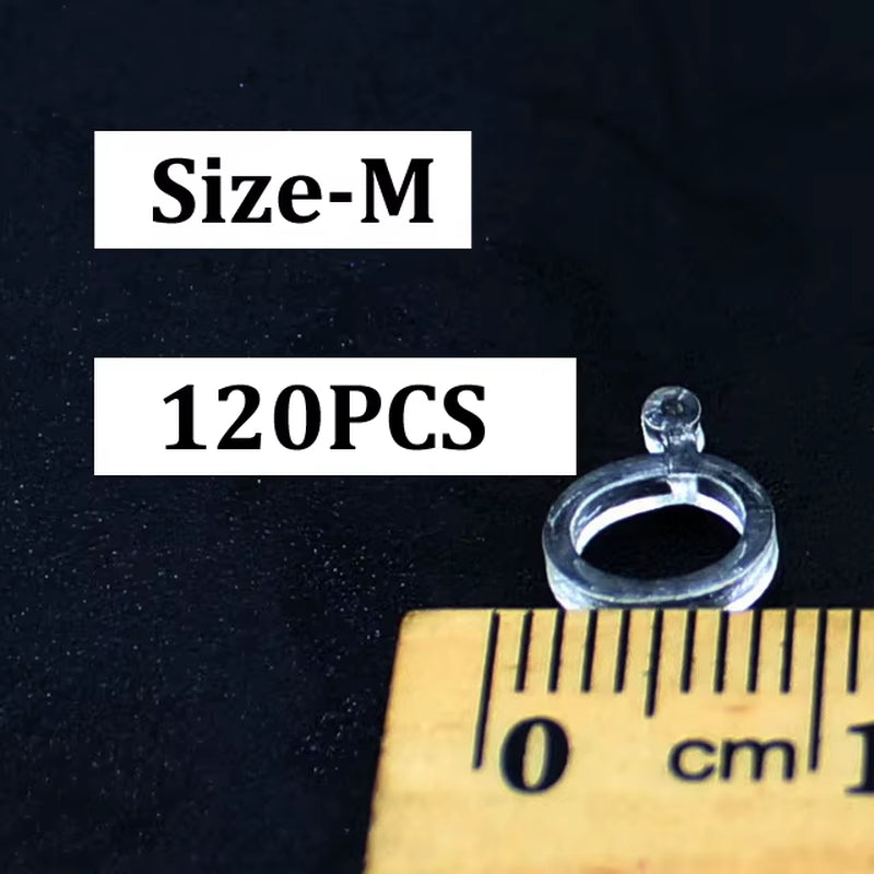 120Pcs Carp Fishing Accessories Boilies Stop Bands Elastic Baitband Pellet Bait Band Bander for Carp Rig Feeder Fishing Tackle