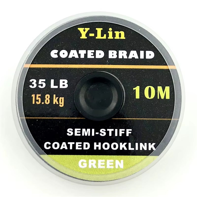 10M Carp Fishing Line Hook Link Carp Coated Hooklink Braid Line for Hair Rig 15IB 25IB 35IB Coarse Fishing Tackle