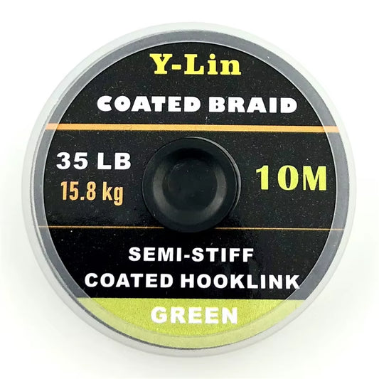 10M Carp Fishing Line Hook Link Carp Coated Hooklink Braid Line for Hair Rig 15IB 25IB 35IB Coarse Fishing Tackle